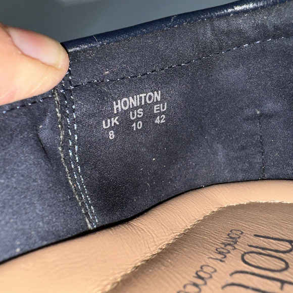 Hotter Shoes Women's 10 M Navy Blue Honiton Slip-On Loafers Leather Stitching - Picture 9 of 9